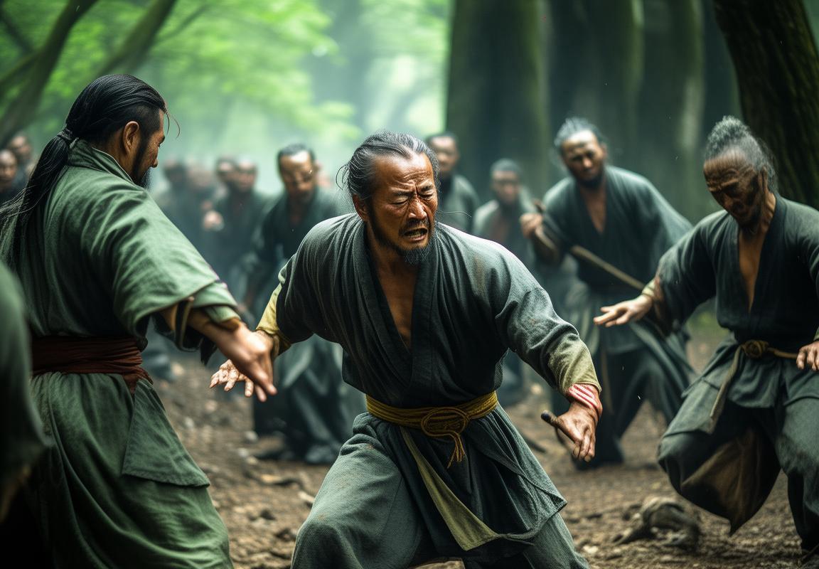 古老森林拳拳到肉火力对决：武林高手传奇对决