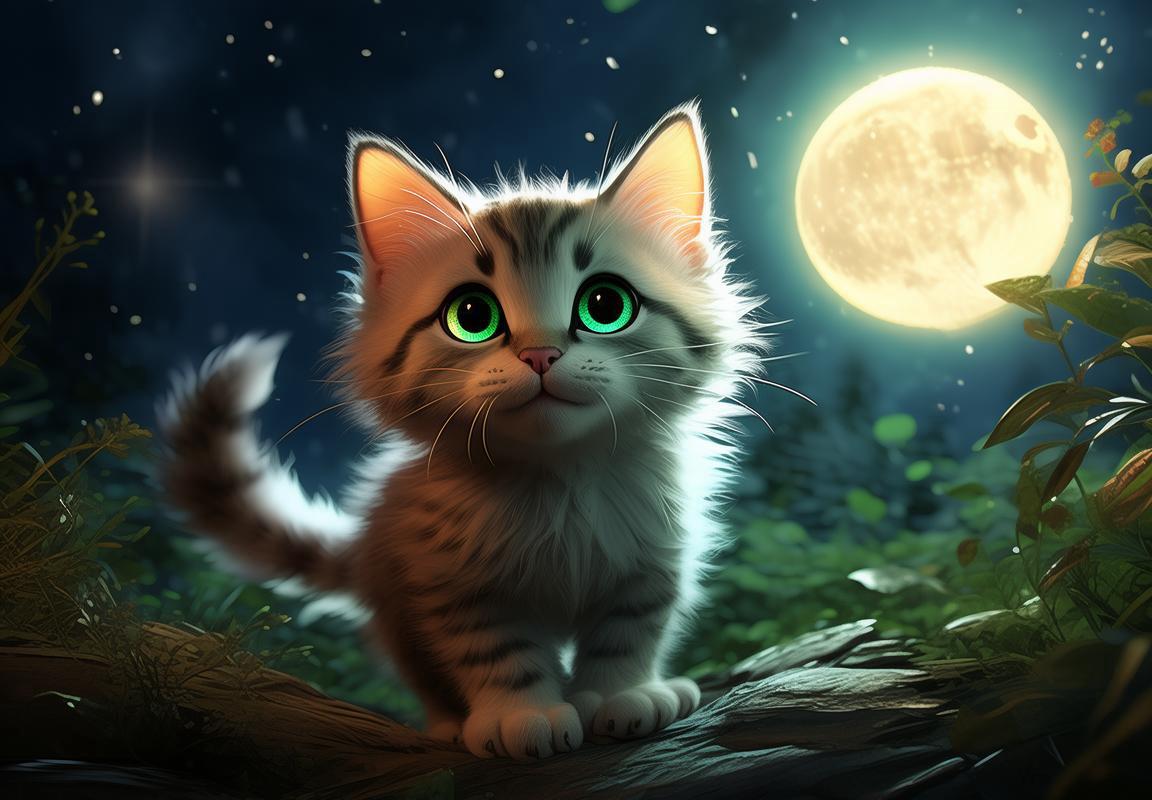 月光皎洁夜，小咪猫咪的逃亡奇遇