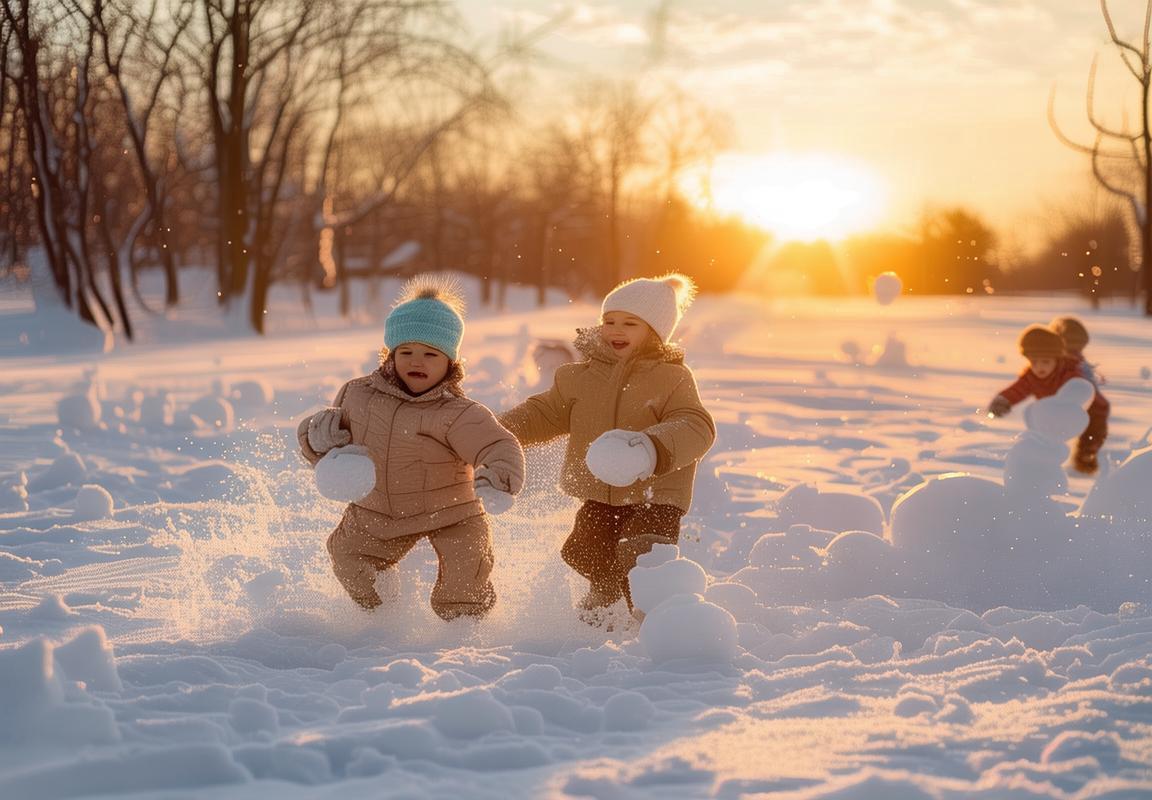 冬日雪景里的开心扔雪球，重温惊喜童年