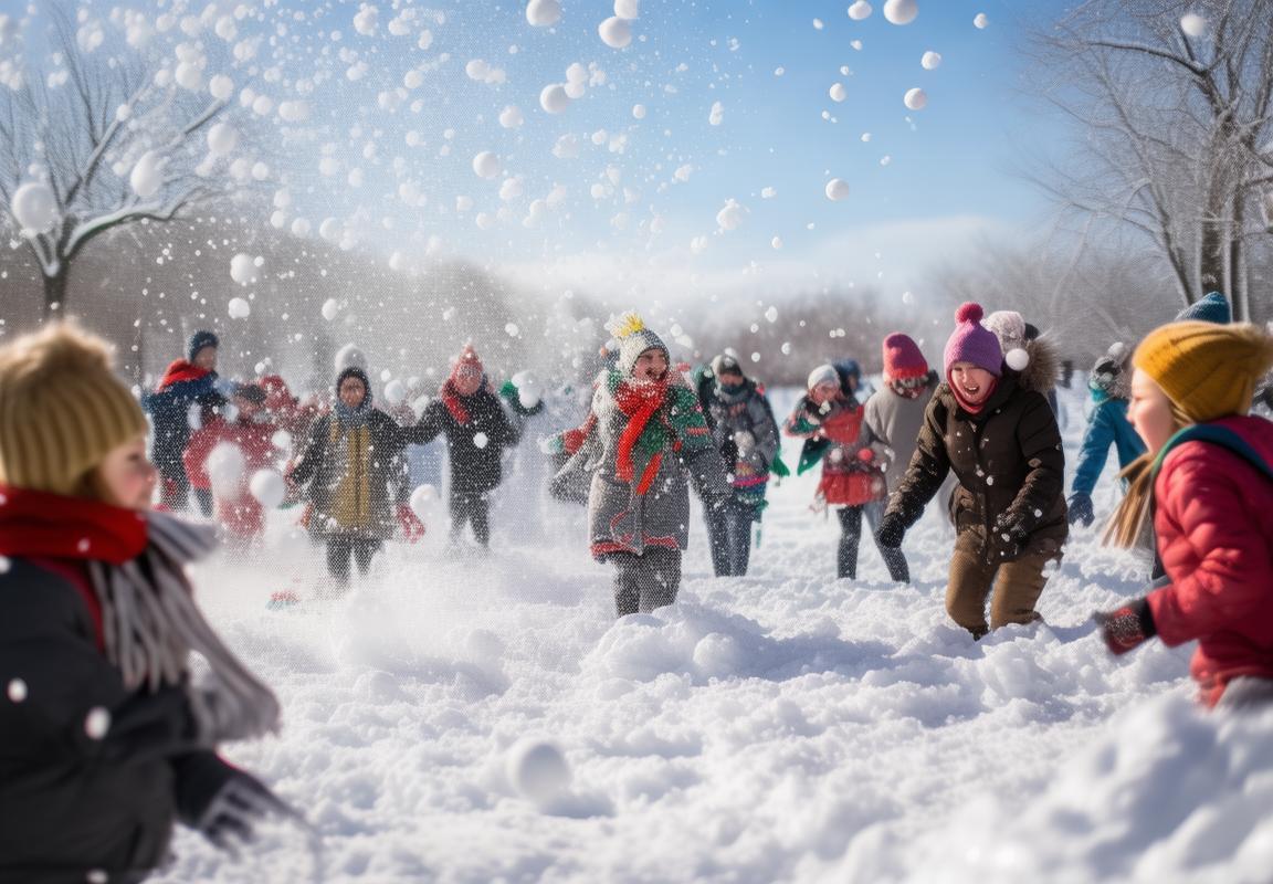 冬日欢乐：疯狂雪球大战，欢声笑语共融