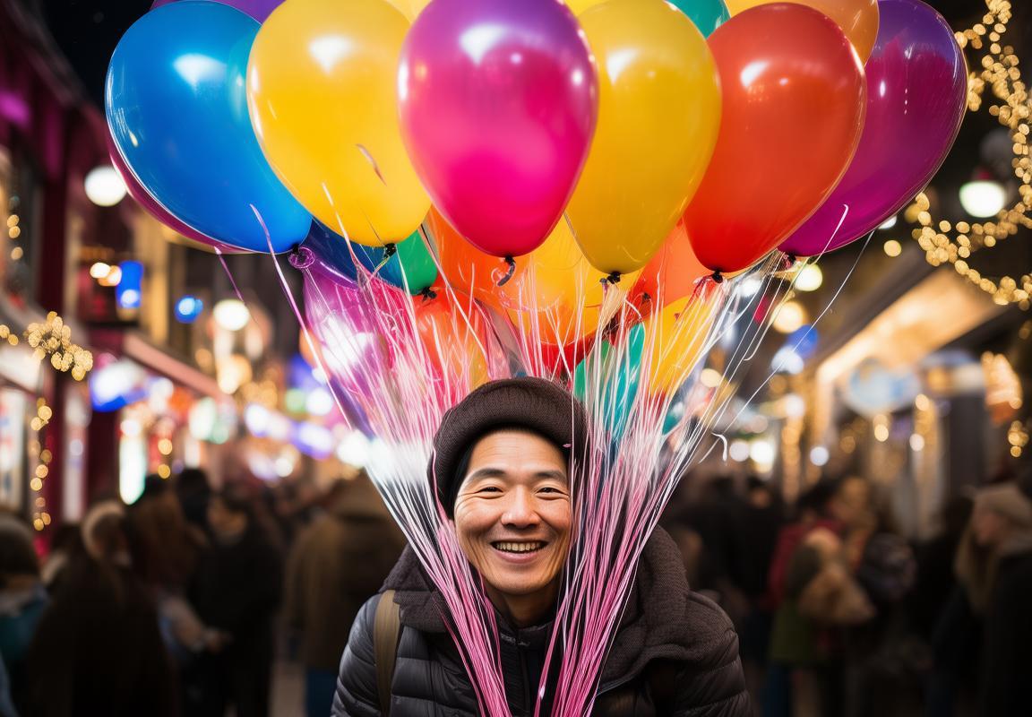 跨年夜街头卖气球未回本，笑容快乐值千金