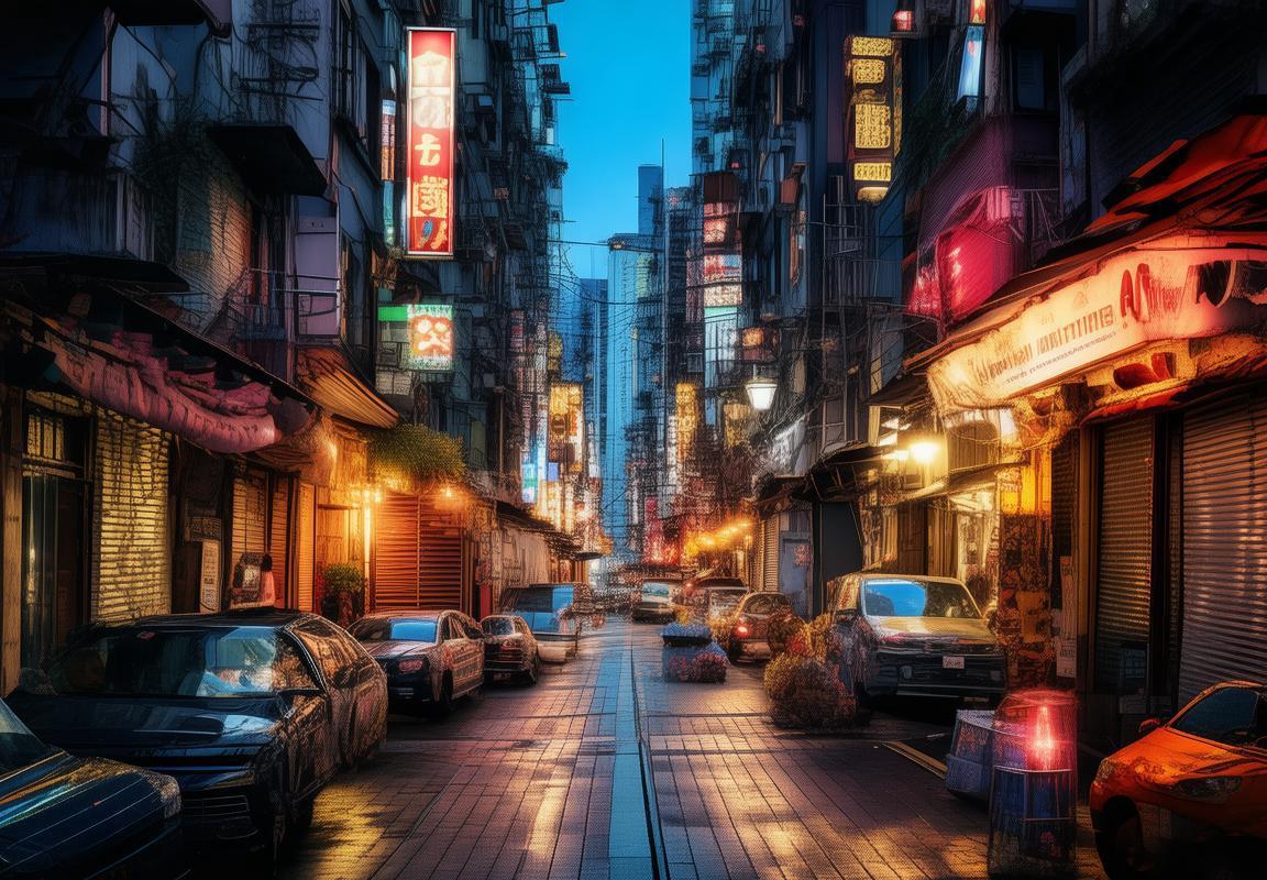 连绵城市街道：梦想与灯光交织的诗篇